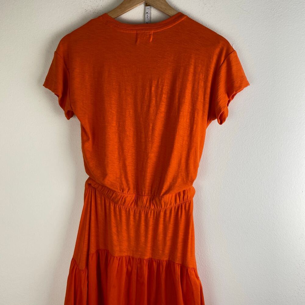 Nation LTD Azalia Midi Dress Orange Pima Cotton Short Sleeve XS - Picture 10 of 15